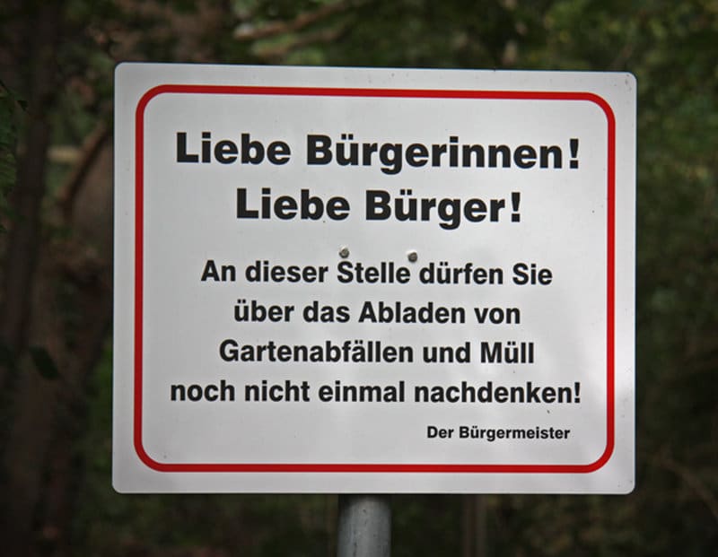 müll abladen verboten